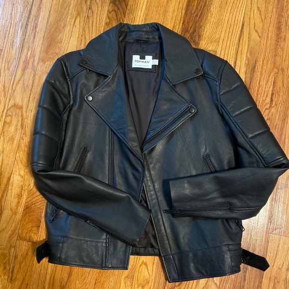 🔥TOP MAN 100%LEATHER BIKER JACKET🔥 - Picture 2 of 6